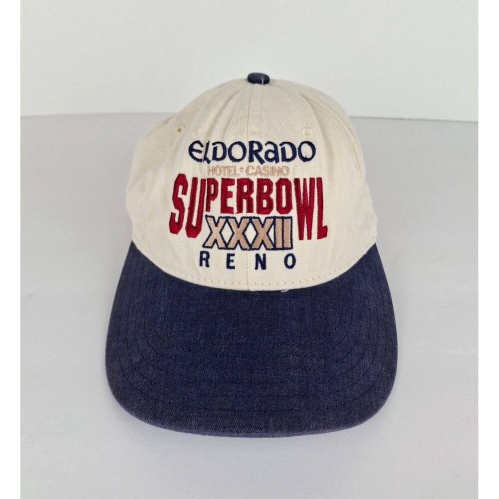 Vintage El Dorado Super Bowl XXVII Reno Adjustable White Blue Baseball Hat
